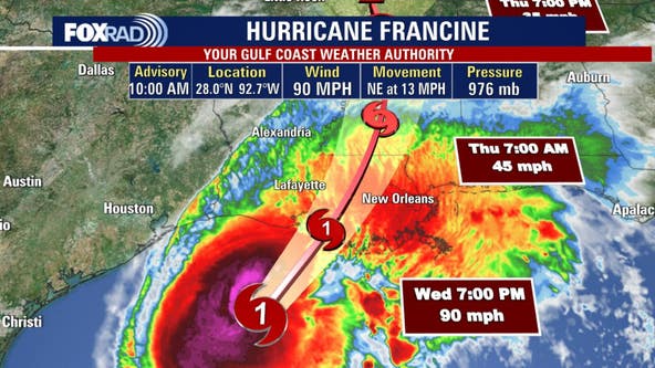 LIVE: Hurricane Francine tracker | Path, landfall timing, warnings, impact on Texas, Louisiana