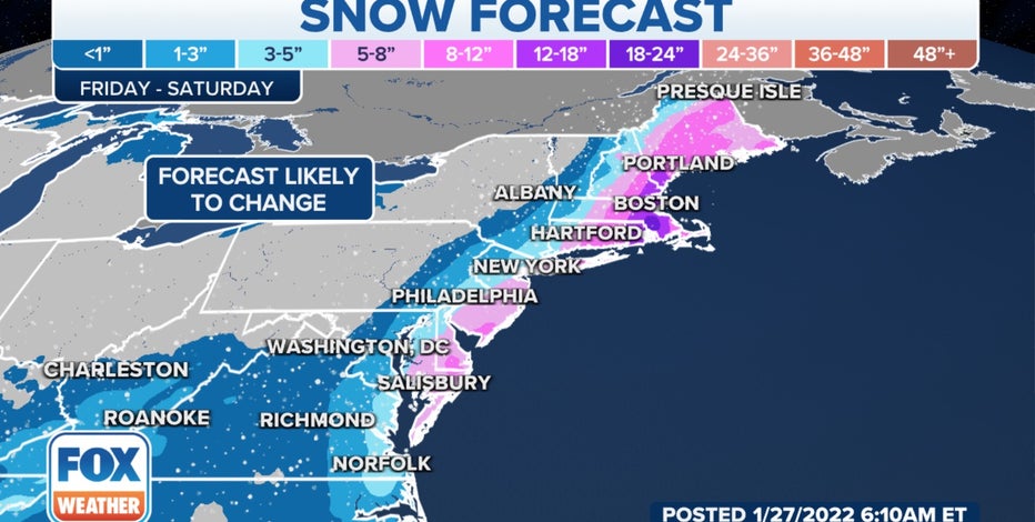 Nor'easter 'bomb cyclone' to bring heavy snow, high winds, coastal flooding to East Coast this weekend