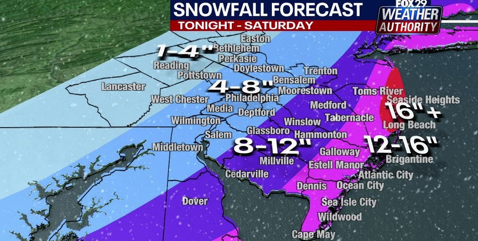 Snow Forecast: Nor'easter to bring several inches of snow to Delaware Valley Friday, Saturday