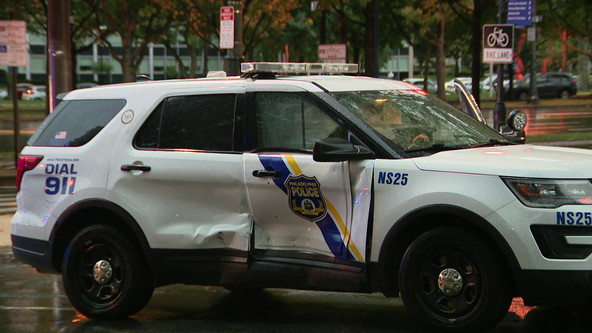 Philadelphia police officer injured after patrol car crash in Spring Garden, officials say