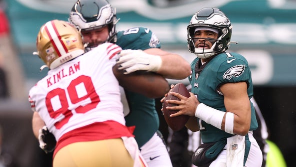 NFC Championship: Eagles, 49ers trade blows; Purdy sidelined with apparent elbow injury