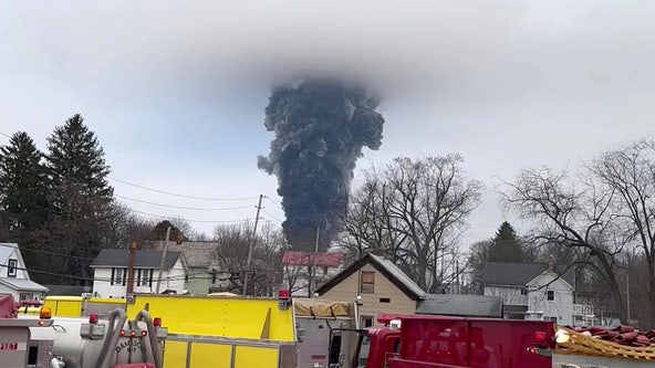 Ohio residents kept out as officials monitor air from derailed train wreckage