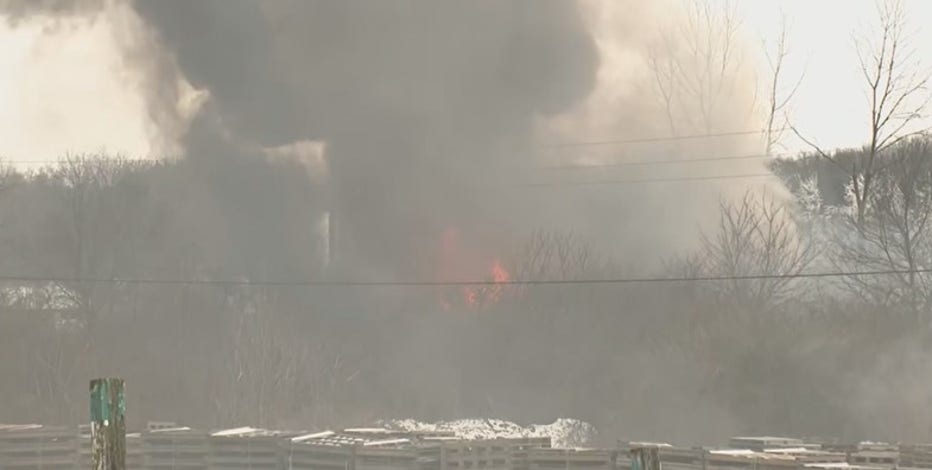 50-car train derailment causes massive fire, evacuations in Ohio