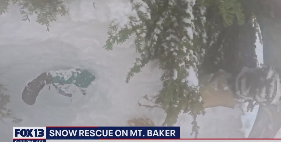 VIDEO: Dramatic rescue of snowboarder buried in feet of snow by passerby skier on Mt. Baker