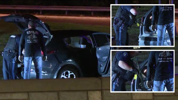 Rifles, handguns discovered in stolen car that crashed on Trenton highway after police chase