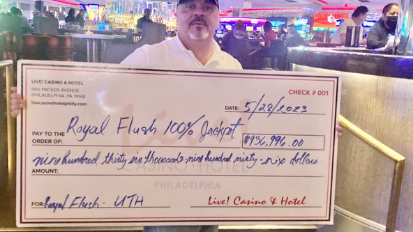 Jackpot! Man wins nearly $1 million after going all-in at Philadelphia casino