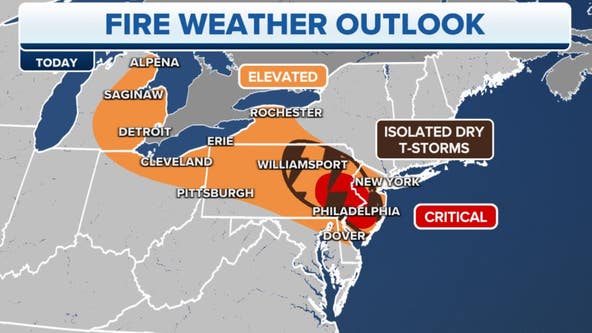 Philadelphia, New Jersey under 'critical' wildfire threat as unusual dry thunderstorm pattern looms