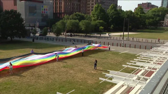 'Go big or go home': Largest pride flag in Philadelphia history unveiled ahead of march Sunday