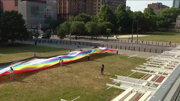 'Go big or go home': Largest pride flag in Philadelphia history unveiled ahead of march Sunday