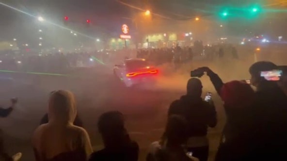 Videos show drivers doing illegal donuts, burnouts as crowds take over Philadelphia intersection