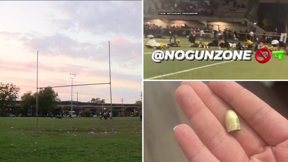 Youth football players dive for cover when shooting erupts in North Philadelphia