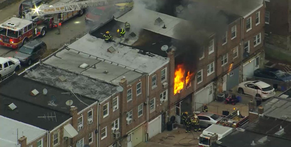 Infant, firefighter, police among 7 injured in raging rowhome fire in Mayfair: officials