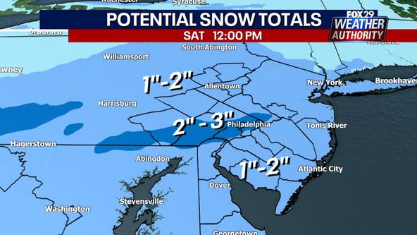 Snow will fall across entire Philadelphia area this weekend: Here's how much