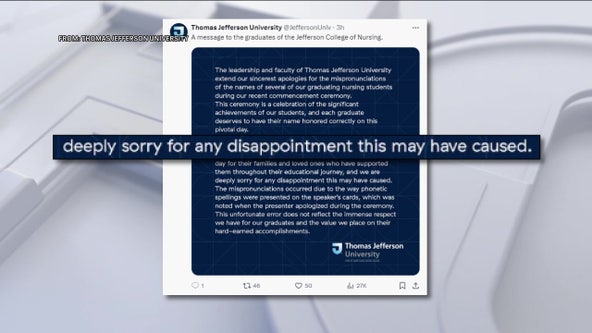 Thomas Jefferson University apologizes for graduates' mispronounced names in viral video
