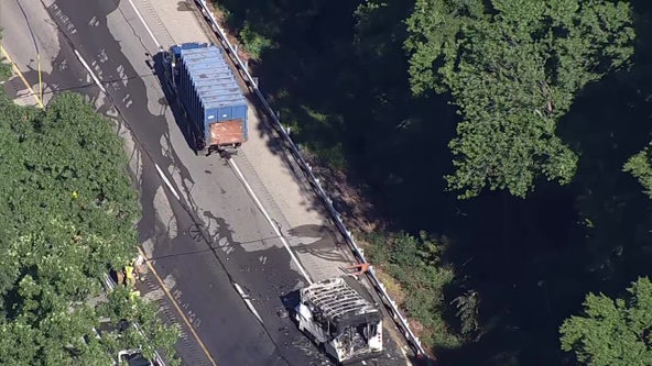 3 dead after transit van crashes into truck, catches fire on Media Bypass in Delco
