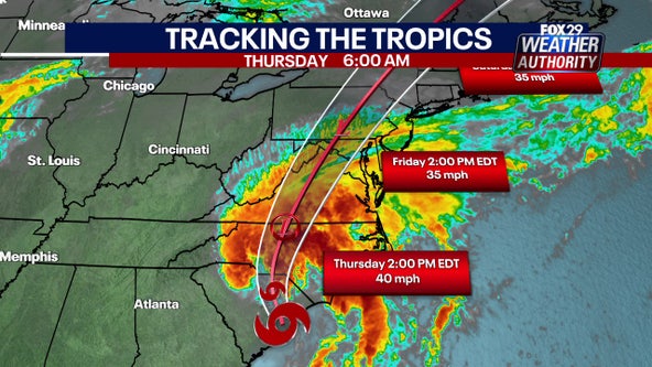 Tropical Storm Debby in Philadelphia: Heavy rain, possible tornado coming Friday