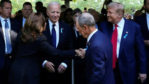 Harris, Trump shake hands, stand together during 9/11 ceremony at Ground Zero