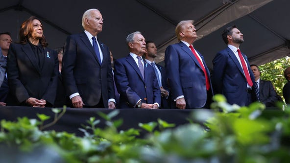 Harris, Trump shake hands, stand together during 9/11 ceremony at Ground Zero