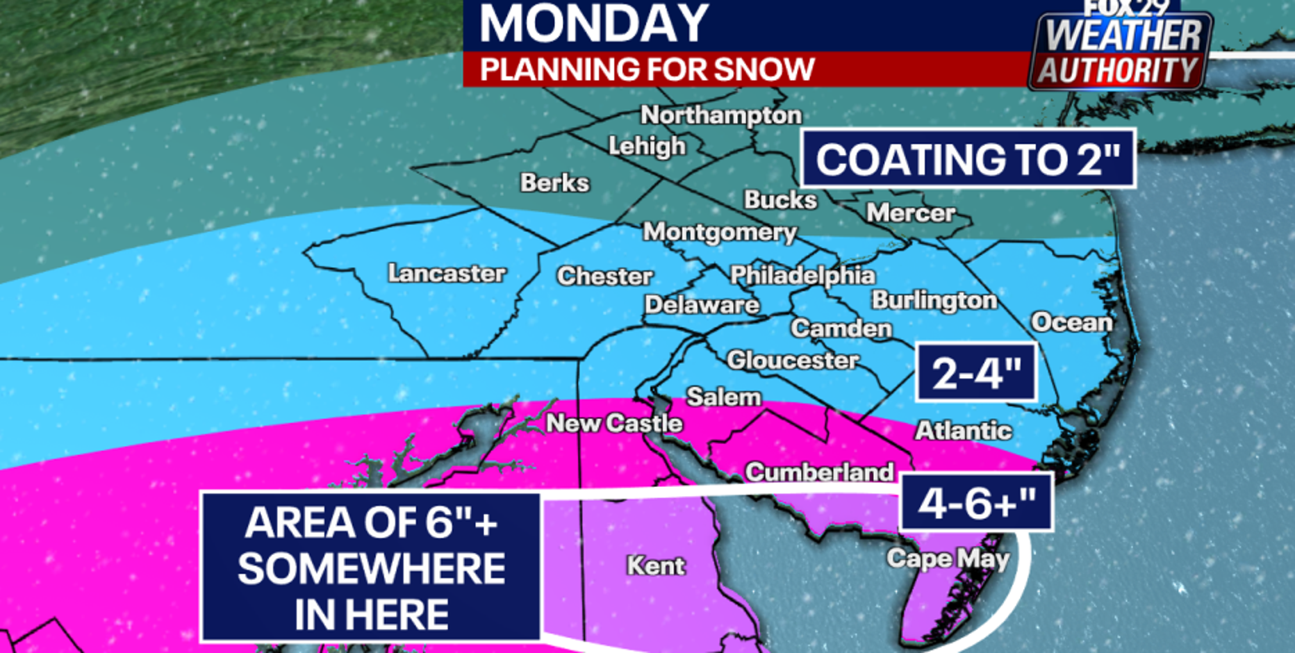 Philadelphia snow forecast: Winter storm warnings issued ahead of significant snowfall Monday