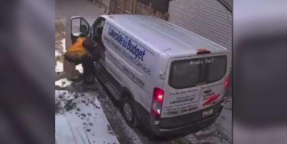 Video shows man slamming woman into van, forcing her inside vehicle in Detroit alley
