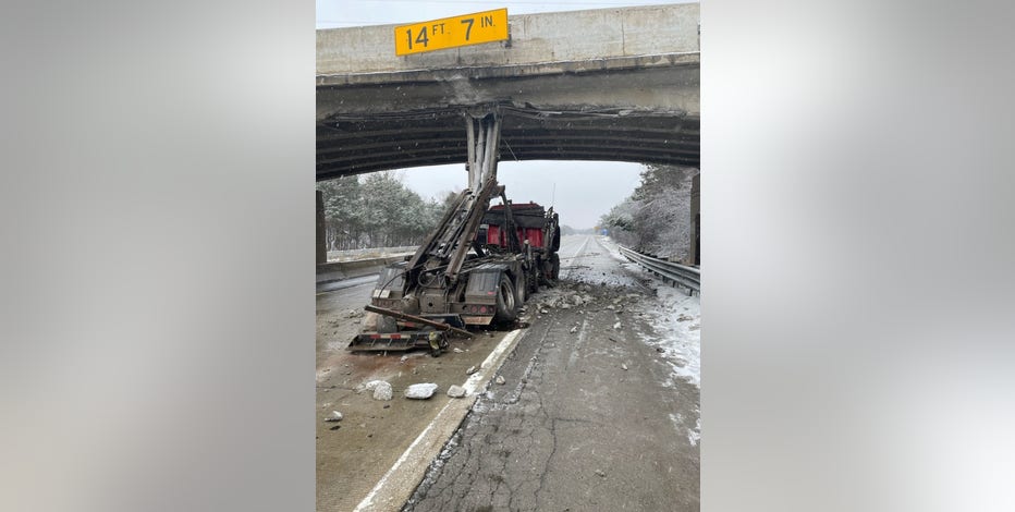 Eastbound I-94 to be closed for multiple days in Ann Arbor after truck hits overpass