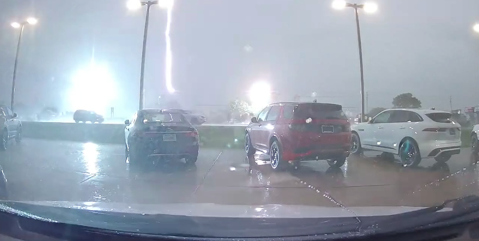 Caught on camera: Lightning strike hits lines in front of FOX 2 camera