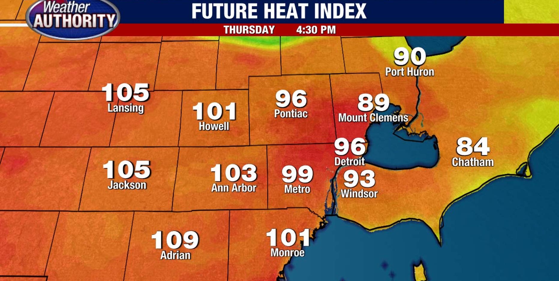 Metro Detroit weather: Heat Advisory with heat index to hit, exceed 100 degrees Thursday