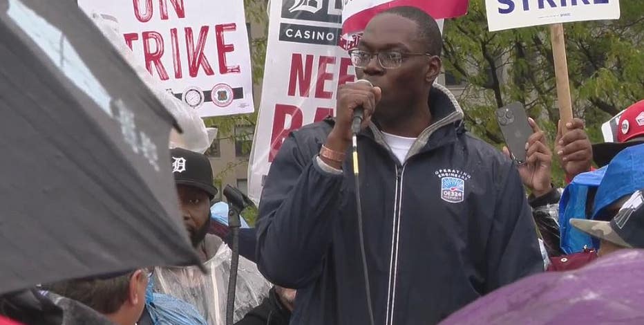 'You are worth it': Lt. Gov Gilchrist fires up striking workers at Detroit picketing march