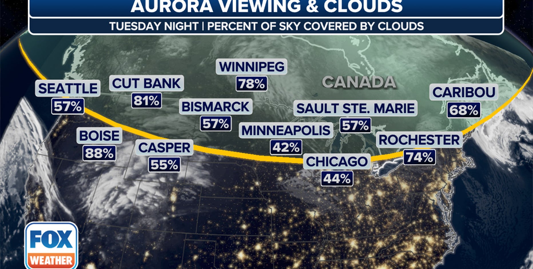 Geomagnetic storm could create Northern Lights display across northern US -- if only the clouds would go away