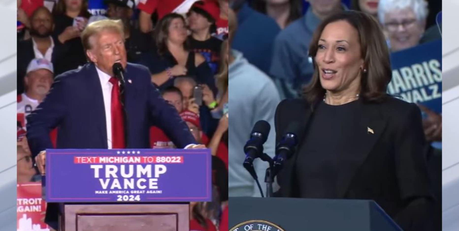 Kamala Harris and Donald Trump both in Michigan today as push to win swing state continues