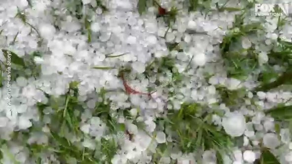 Suburbs south of Chicago hit with hail and strong winds
