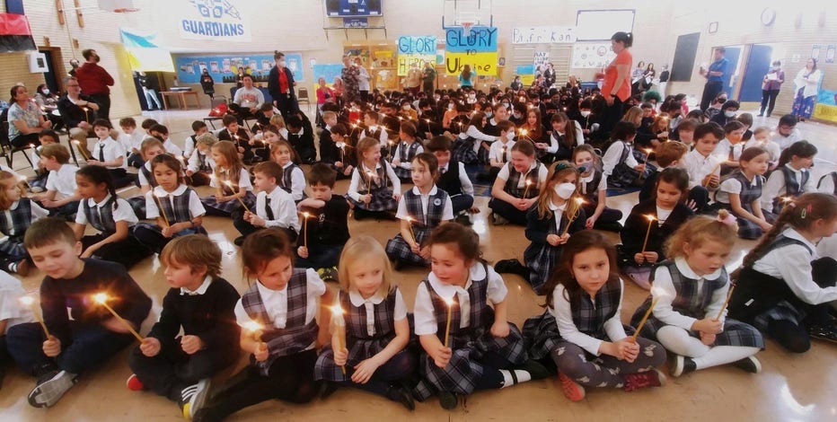 Chicago school holds prayer vigil for Ukraine on same day they started accepting refugees