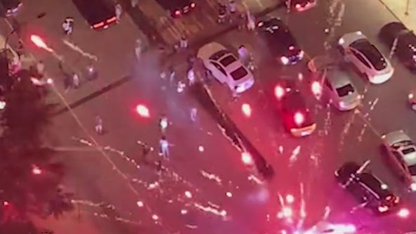 Videos show fireworks, donuts and chaos erupting overnight in the Loop