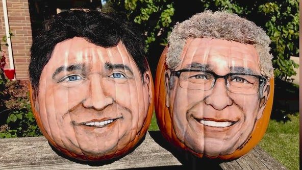 Illinois man creates pumpkins of Pritzker, Bailey ahead of Halloween
