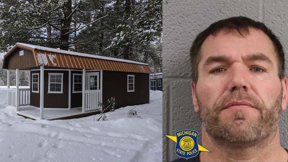 Northern Michigan man stole cabin, tried concealing it with metal sheets, police say