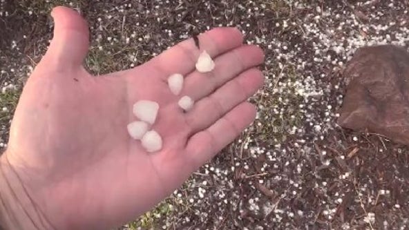 Suburbs south of Chicago hit with hail and strong winds