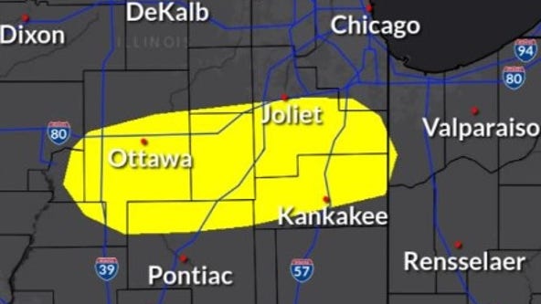 Suburbs south of Chicago could see a brief tornado on Sunday afternoon