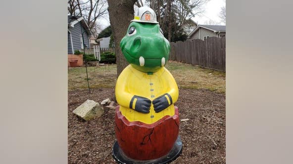 Firefighter helmet stolen off statue in front of Naperville home