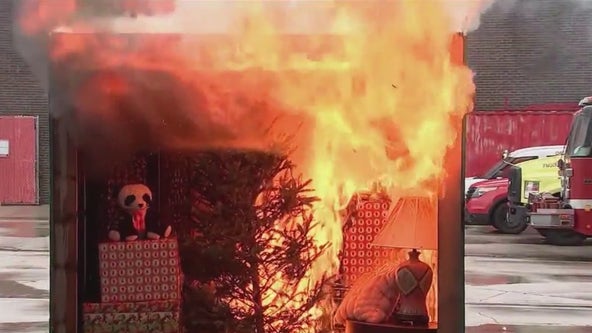Chicago Fire Department highlights hazards of heaters near Christmas trees