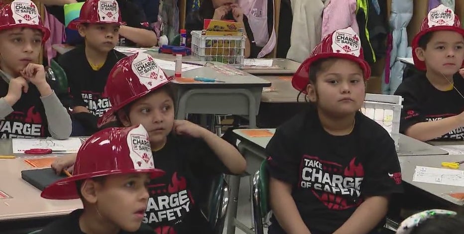 Chicago Bulls join forces with firefighters to educate kids on fire safety