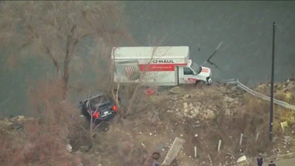 Police chase ends with U-Haul crashing into Little Calumet River; driver hospitalized