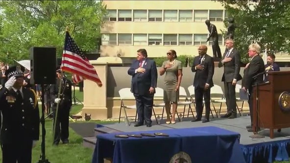 Illinois Peace Officer Memorial sculpture unveiled in Springfield