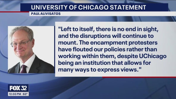 University of Chicago president: Pro-Palestinian encampment must end amidst campus protests