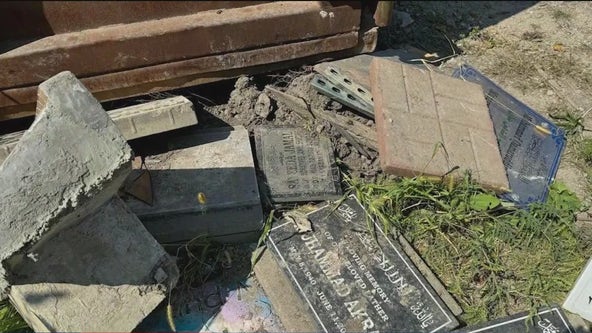 Chicago Muslim families outraged after headstones found discarded at North Side cemetery