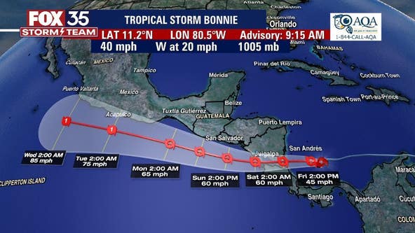 Tropical Storm Bonnie forms in the Atlantic