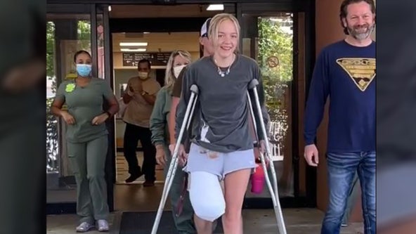 Florida teen who lost leg in shark attack discharged from hospital