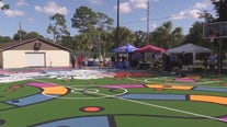 Longwood basketball court gets 'Candyland-themed makeover