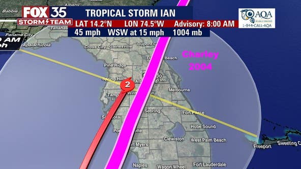 Tropical Storm Ian's projected path similar to 2004's disastrous Hurricane Charley