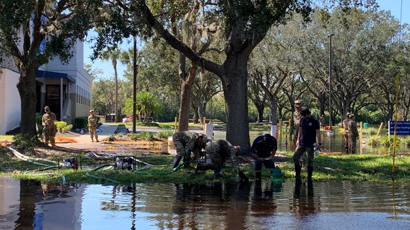 National Guard helps drain Ian's floodwaters from Florida hospital parking lot