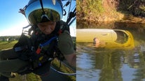 WATCH: Florida paramotor pilot saves woman clinging to submerged car that fell into canal